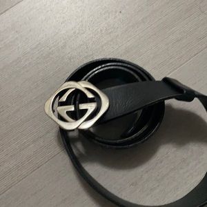 Men Gucci Black Leather Belt